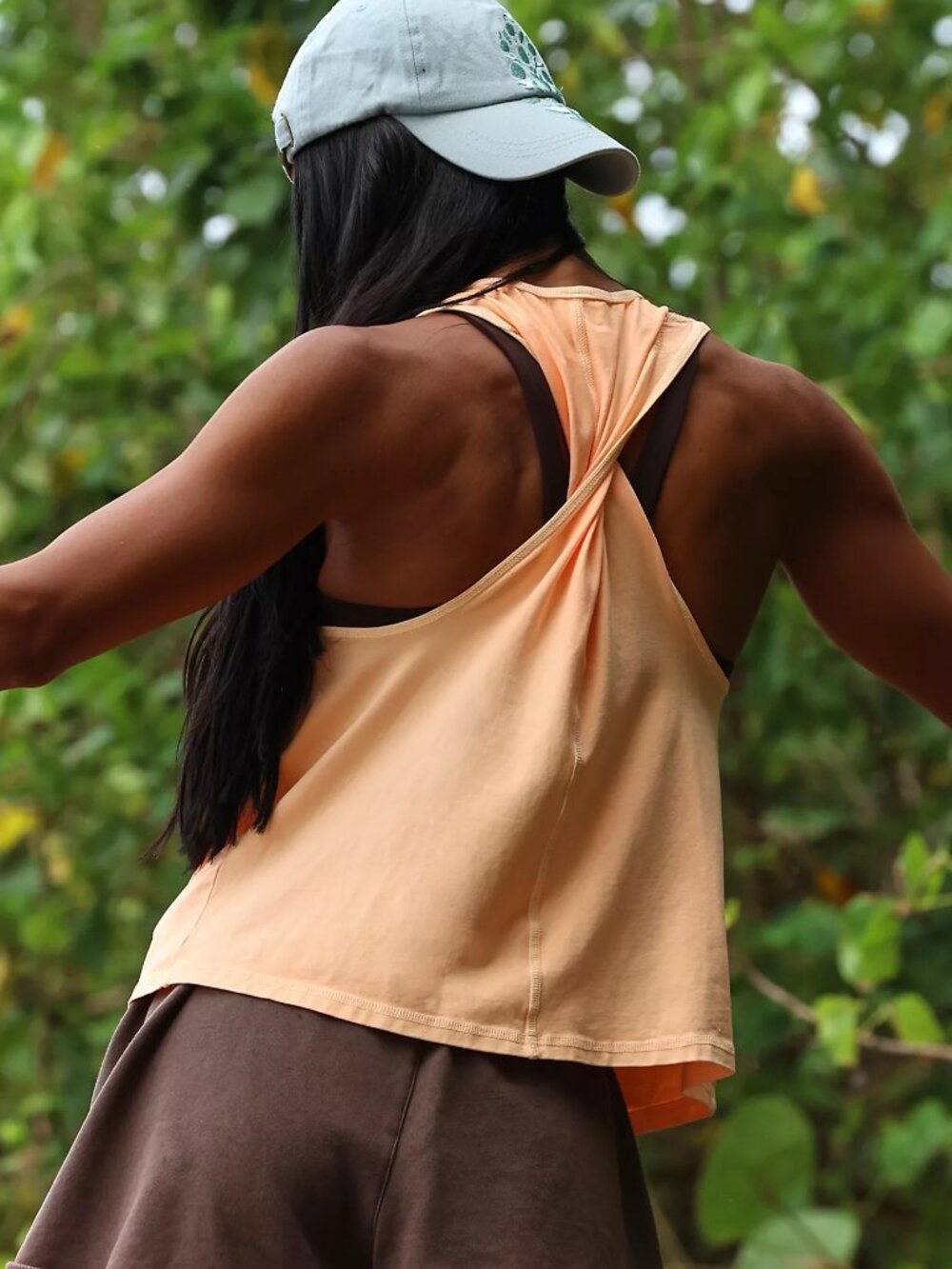 NWT: FP Movement Hot Shot Twist Tank - Pastel Peach - multiple sizes